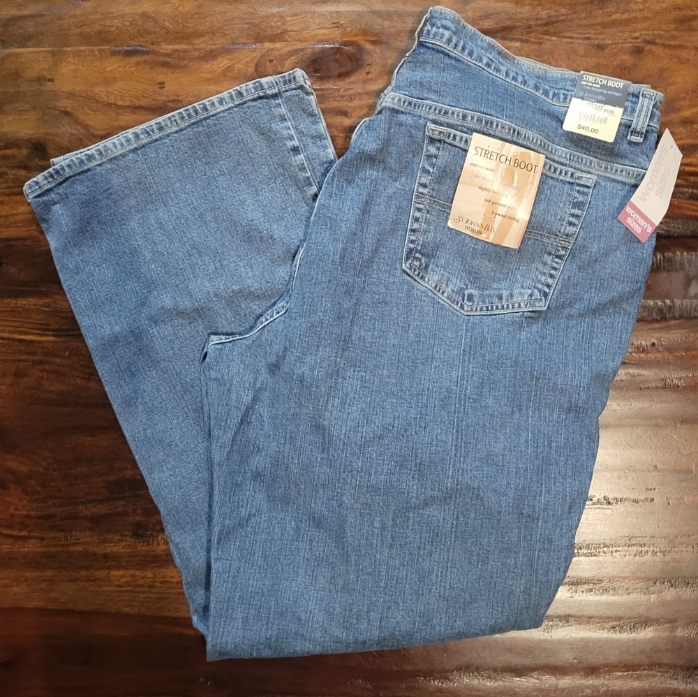 ST JOHN'S BAY WOMEN'S STRETCH BOOT DENIM SZ 20W NWT
